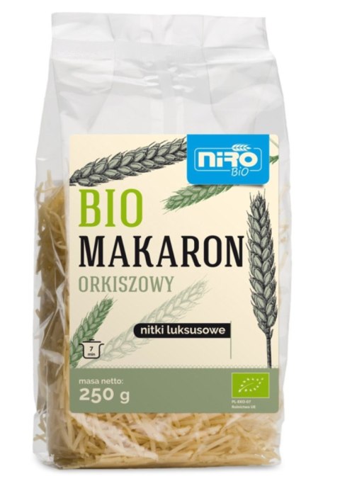 Niro Makaron Orkiszowy Nitki Luksusowe BIO 250 g Niro Makaron Orkiszowy Nitki Luksusowe BIO 250 g