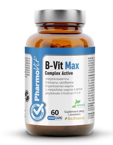 Pharmovit B-Vit Max Complex Active 60 kapsułek vege Pharmovit B-Vit Max Complex Active 60 kapsułek vege