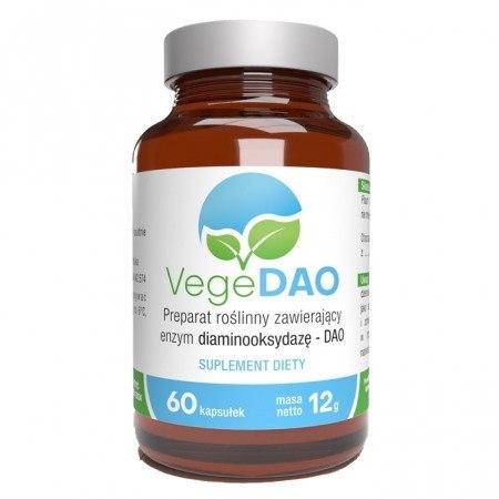 VegeDAO diaminooksydaza suplement diety nietolerancja histaminy 60 tabletek VegeDAO diaminooksydaza suplement diety nietolerancja histaminy 60 tabletek