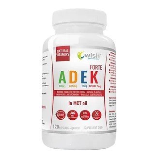Wish ADEK Forte w Oleju MCT 120 kapsułek miękkich Wish ADEK Forte w Oleju MCT 120 kapsułek miękkich