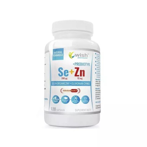 Wish Selen Organiczny 200µg + Cynk 15mg + Prebiotyk vege 120 kapsułek Wish Selen Organiczny 200µg + Cynk 15mg + Prebiotyk vege 120 kapsułek