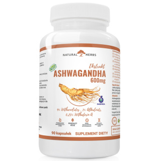 Altopharma Ashwagandha 600mg Żeń-Szeń Indyjski 9% Witan - suplement diety wege 90 kapsułek