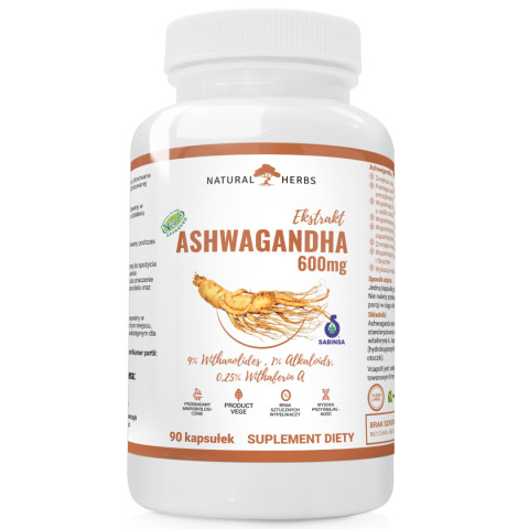 Altopharma Ashwagandha 600mg Żeń-Szeń Indyjski 9% Witanolidów, suplement diety wege 90 kapsułek Altopharma Ashwagandha 600mg Żeń-Szeń Indyjski 9% Witanolidów, suplement diety wege 90 kapsułek