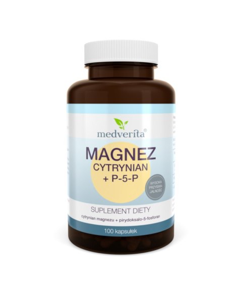 Medverita Magnez cytrynian + P-5-P 100 kapsułek Medverita Magnez cytrynian + P-5-P 100 kapsułek