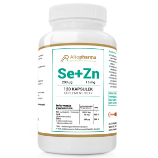 Altopharma Selen 200µg + Cynk 15mg + Prebiotyk - suplement diety wege 120 kapsułek