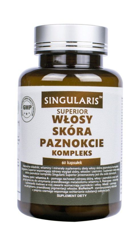 Singularis Superior Włosy Skóra Paznokcie Kompleks – Suplement wspierający zdrowie włosów, skóry i paznokci, 60 kapsułek Singularis Superior Włosy Skóra Paznokcie Kompleks – Suplement wspierający zdrowie włosów, skóry i paznokci, 60 kapsułek