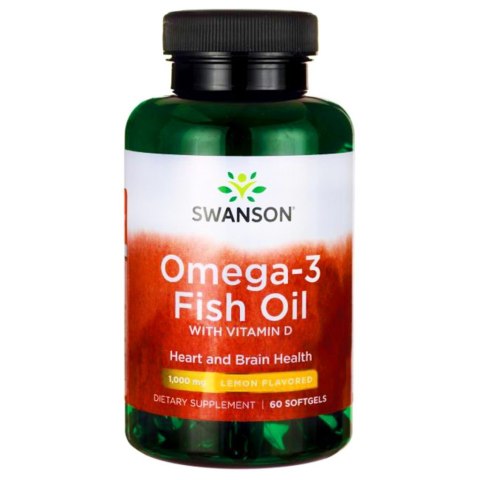 Swanson kwasy Omega-3 60 kapsułek o smaku cytrynowym Swanson kwasy Omega-3 60 kapsułek o smaku cytrynowym