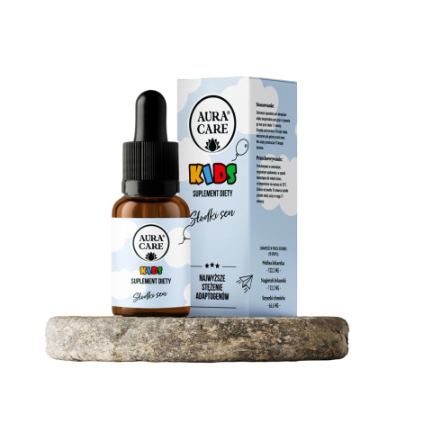 Aura Care KIDS Słodki Sen - Suplement z adaptogenami 14100 mg, wspomagający spokojny sen i relaksację dzieci 15 ml Aura Care KIDS Słodki Sen - Suplement z adaptogenami 14100 mg, wspomagający spokojny sen i relaksację dzieci 15 ml