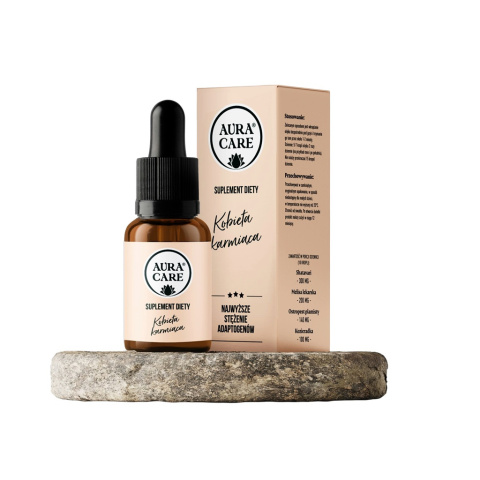 Aura Care Kobieta Karmiąca - Suplement z adaptogenami 14100 mg, wspomagający zdrowie i samopoczucie mam karmiących. 15 ml Aura Care Kobieta Karmiąca - Suplement z adaptogenami 14100 mg, wspomagający zdrowie i samopoczucie mam karmiących. 15 ml