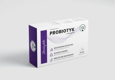 Suplement diety Aura Care Zdrowe Jelita - Probiotyk z prebiotykiem na prawidłową mikroflorę jelitową i trawienie 30 kaps. Suplement diety Aura Care Zdrowe Jelita - Probiotyk z prebiotykiem na prawidłową mikroflorę jelitową i trawienie 30 kaps.