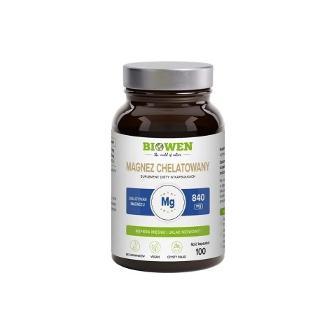 Biowen Magnez Chelatowany Diglicynian Magnezu 840 mg 100 kapsułek Biowen Magnez Chelatowany Diglicynian Magnezu 840 mg 100 kapsułek