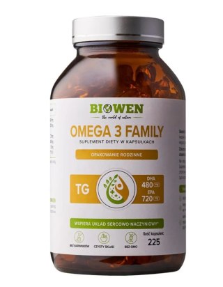 Biowen Omega 3 Family TG 720 mg EPA 480 mg DHA 225 kapsułek