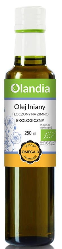 OLEJ LNIANY TŁOCZONY NA ZIMNO BIO 250 ml - OLANDIA OLANDIA