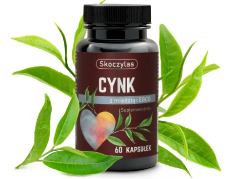 Skoczylas Cynk, Miedź i Ekstrakt z Zielonej Herbaty (EGCG) 60 Kapsułek - wsparcie odporności i metabolizmu Skoczylas Cynk, Miedź i Ekstrakt z Zielonej Herbaty (EGCG) 60 Kapsułek - wsparcie odporności i metabolizmu