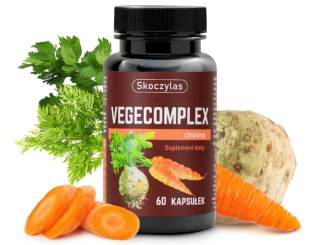 Skoczylas Vegecomplex Cholina (Witaminy A, D, B6, B12, Cynk, Selen i Żelazo) - suplement diety 60 Kapsułek
