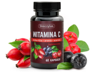 Skoczylas Witamina C Trio (Dzika Róża, Aronia, Acerola) - suplement diety 60 kapsułek