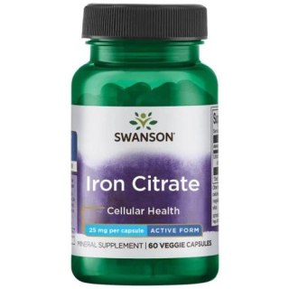 Swanson Cytrynian Żelaza 25 mg 60 kapsułek